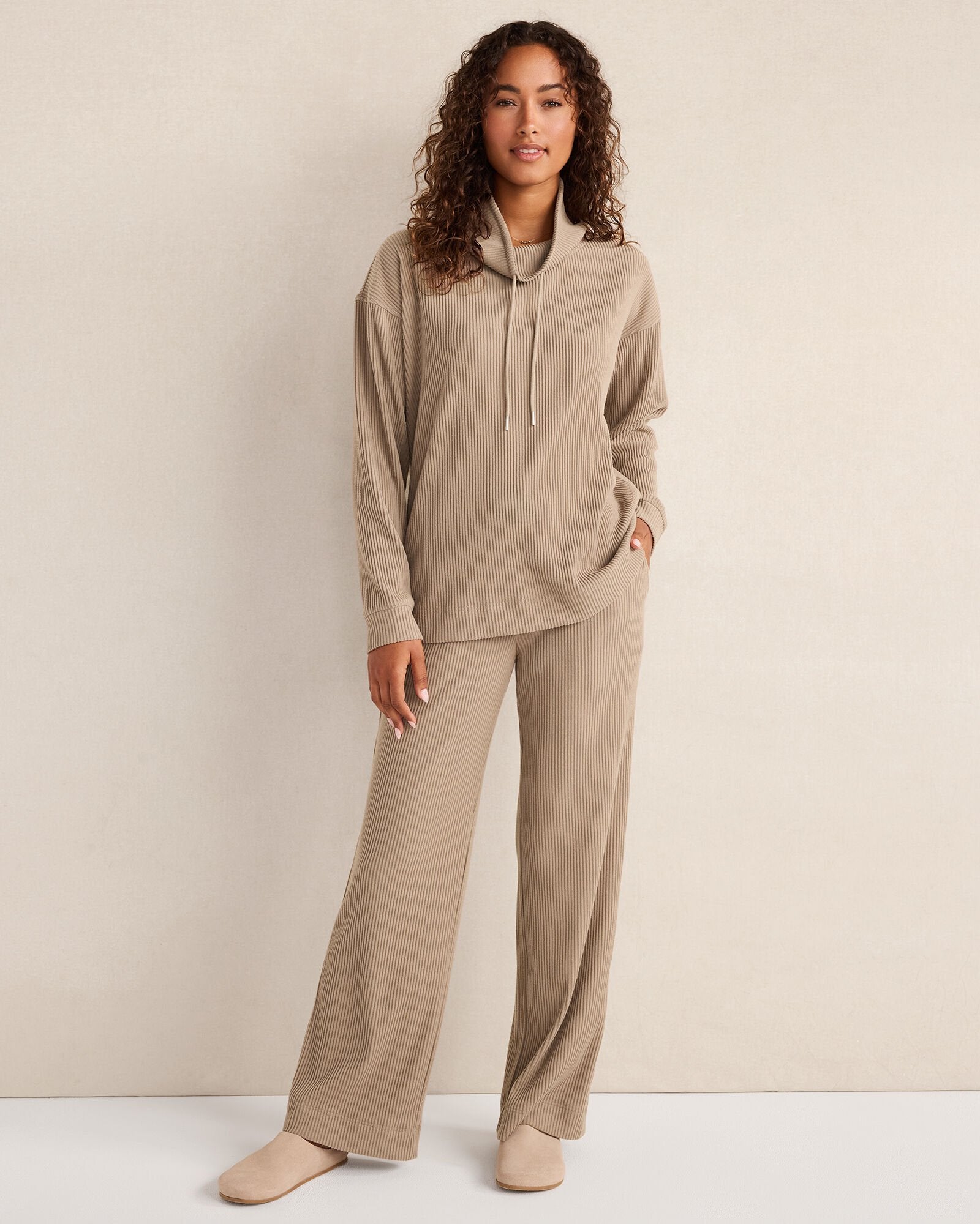 NIGHTENGALE OTTOMAN RIB COWL NECK TOP | Talbots outlet