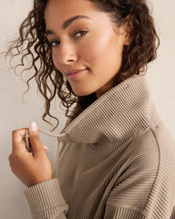 NIGHTENGALE OTTOMAN RIB COWL NECK TOP | Talbots outlet