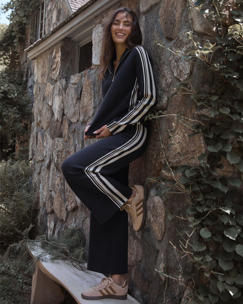 NIGHTFALL/FULL MOON SPORTY STRIPE HALF-ZIP PULLOVER | Talbots sale