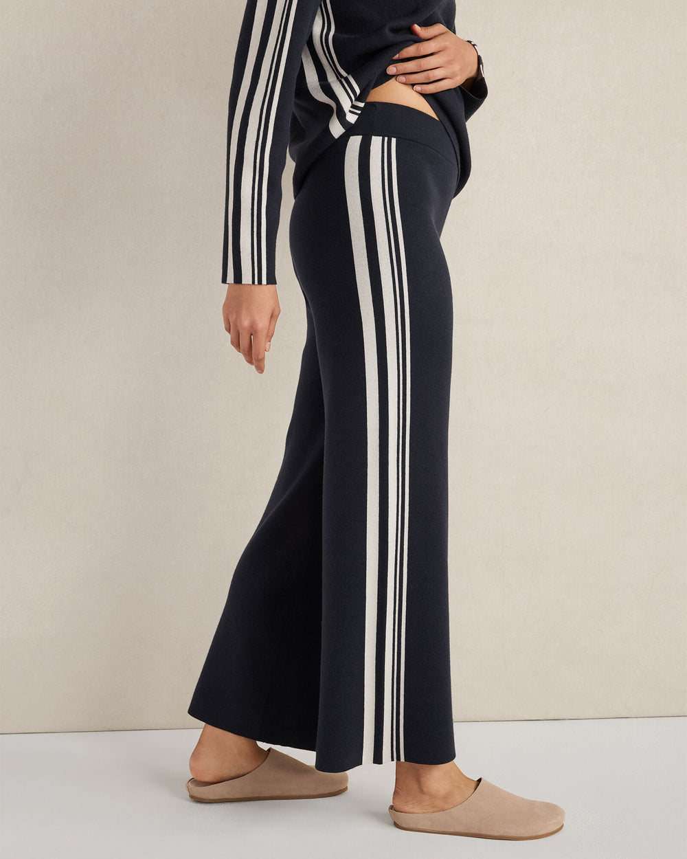 NIGHTFALL/FULL MOON SPORTY STRIPE STRAIGHT LEG PANTS | Talbots US