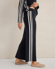 NIGHTFALL/FULL MOON SPORTY STRIPE STRAIGHT LEG PANTS | Talbots for sale