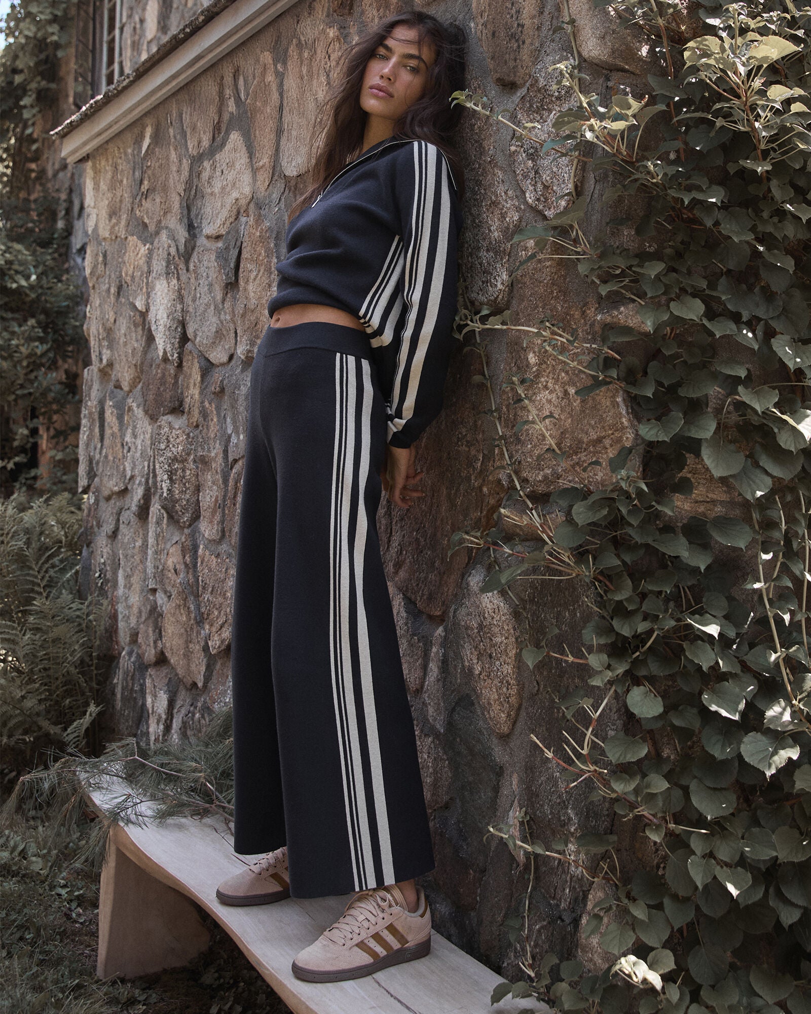 NIGHTFALL/FULL MOON SPORTY STRIPE STRAIGHT LEG PANTS | Talbots for sale