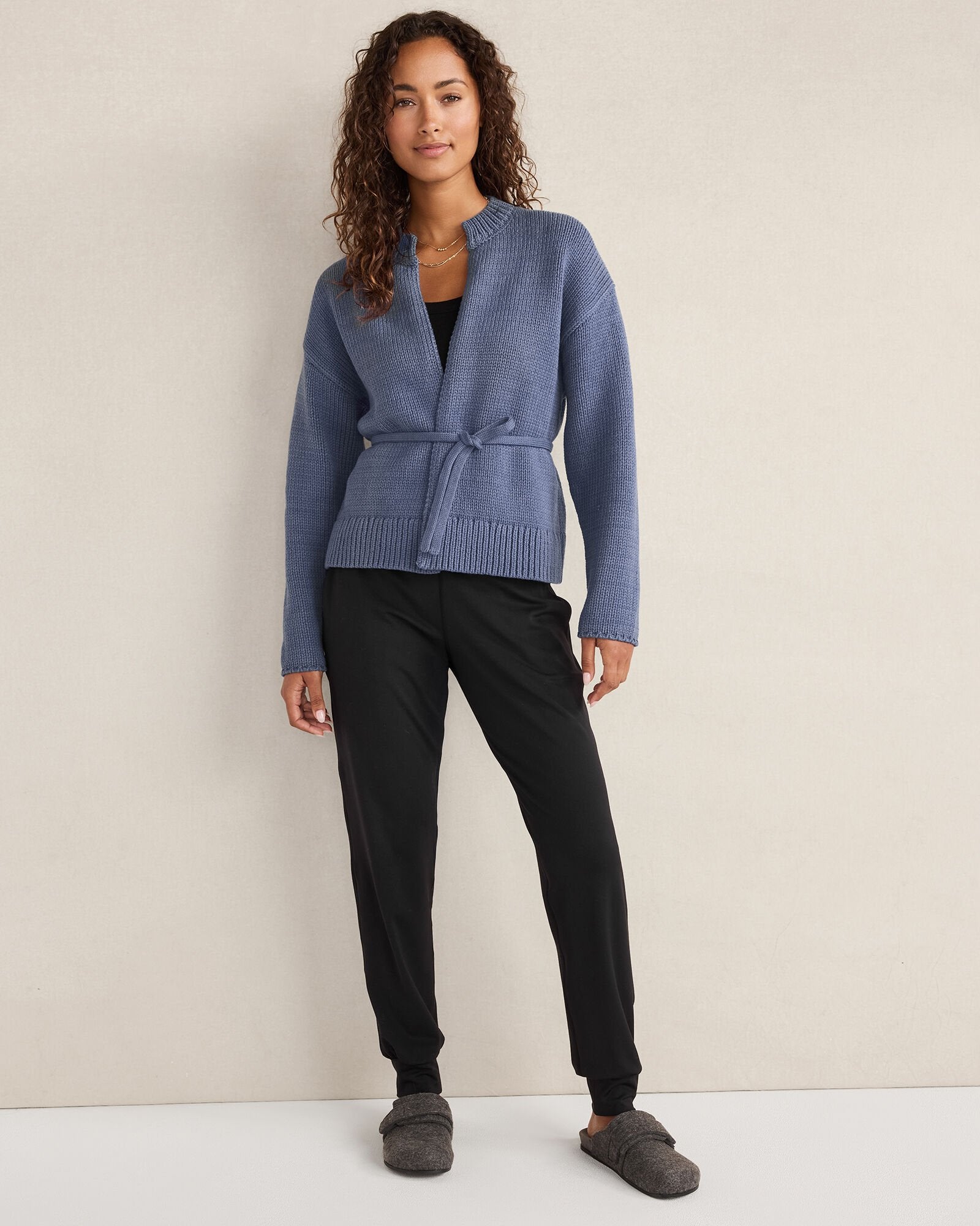 IVORY|NORTH SEA|OYSTER SHELL CHUNKY COTTON BLEND BELTED CARDIGAN | Talbots sale