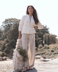 IVORY|NORTH SEA|OYSTER SHELL CHUNKY COTTON BLEND BELTED CARDIGAN | Talbots sale