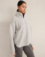 GREY MIST SHERPA HALF-ZIP MOCKNECK PULLOVER | Talbots for sale