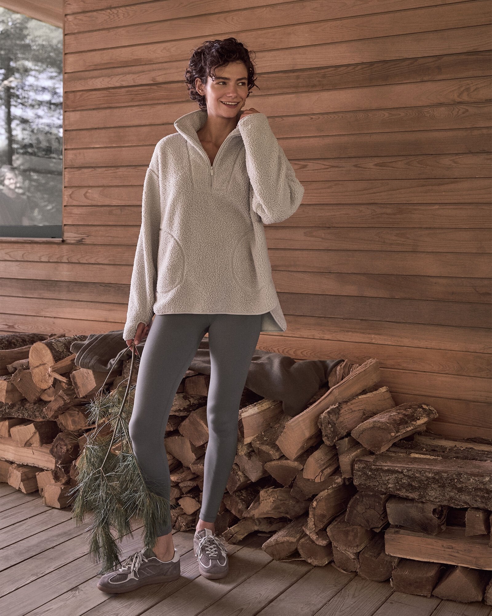 GREY MIST SHERPA HALF-ZIP MOCKNECK PULLOVER | Talbots for sale