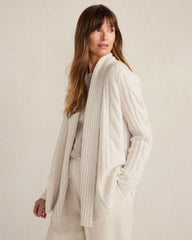 FULL MOON HTHR|SHORE CASHMERE CABLE OPEN FRONT CARDIGAN | Talbots sale