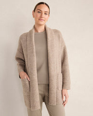 NIGHTENGALE HTHR LOFTY KNIT SHAWL COLLAR CARDIGAN | Talbots online