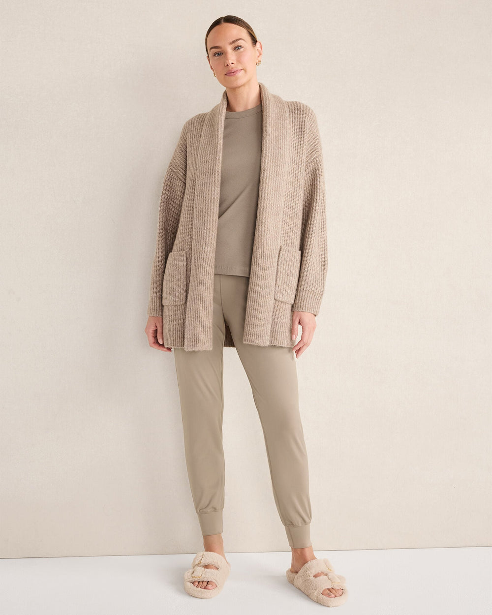 NIGHTENGALE HTHR LOFTY KNIT SHAWL COLLAR CARDIGAN | Talbots sale