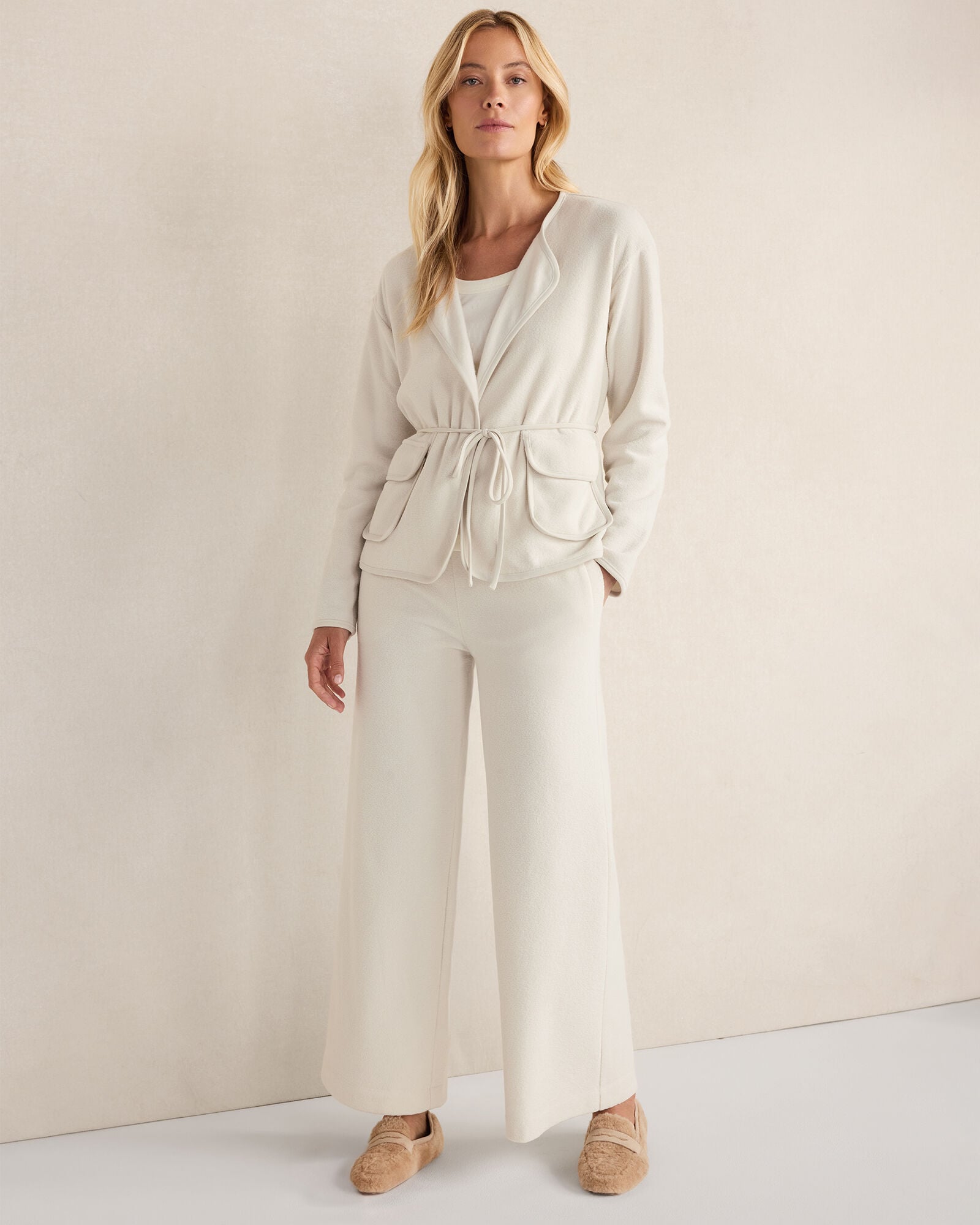 FULL MOON BRUSHED TERRY WIDE LEG PANTS | Talbots US