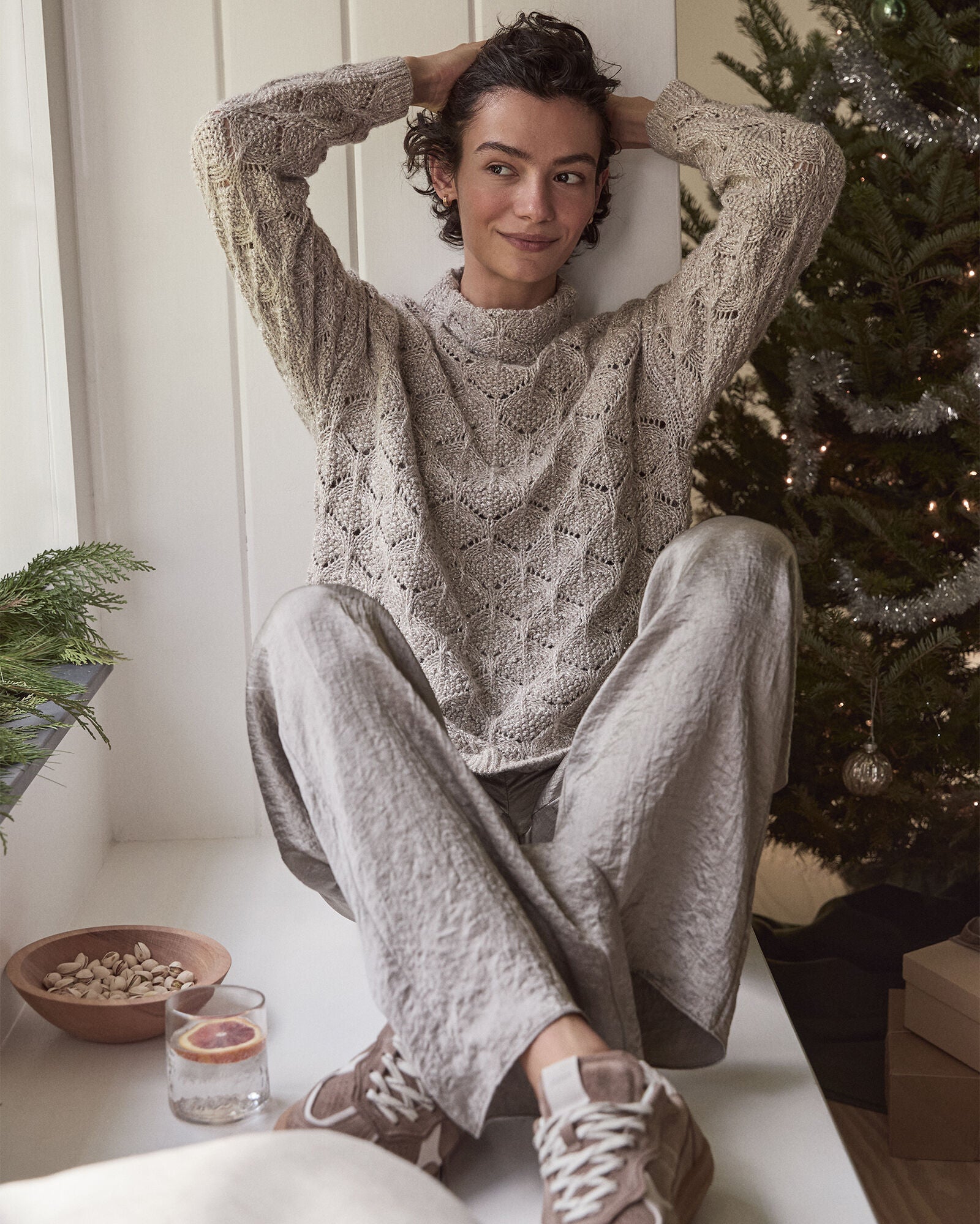 NIGHTENGALE LUXE CRINKLE SHINE PANTS | Talbots sale