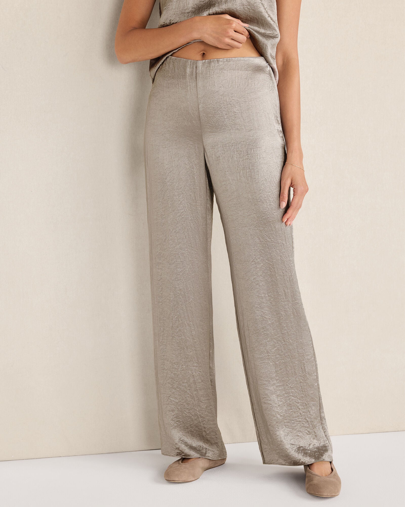 NIGHTENGALE LUXE CRINKLE SHINE PANTS | Talbots sale