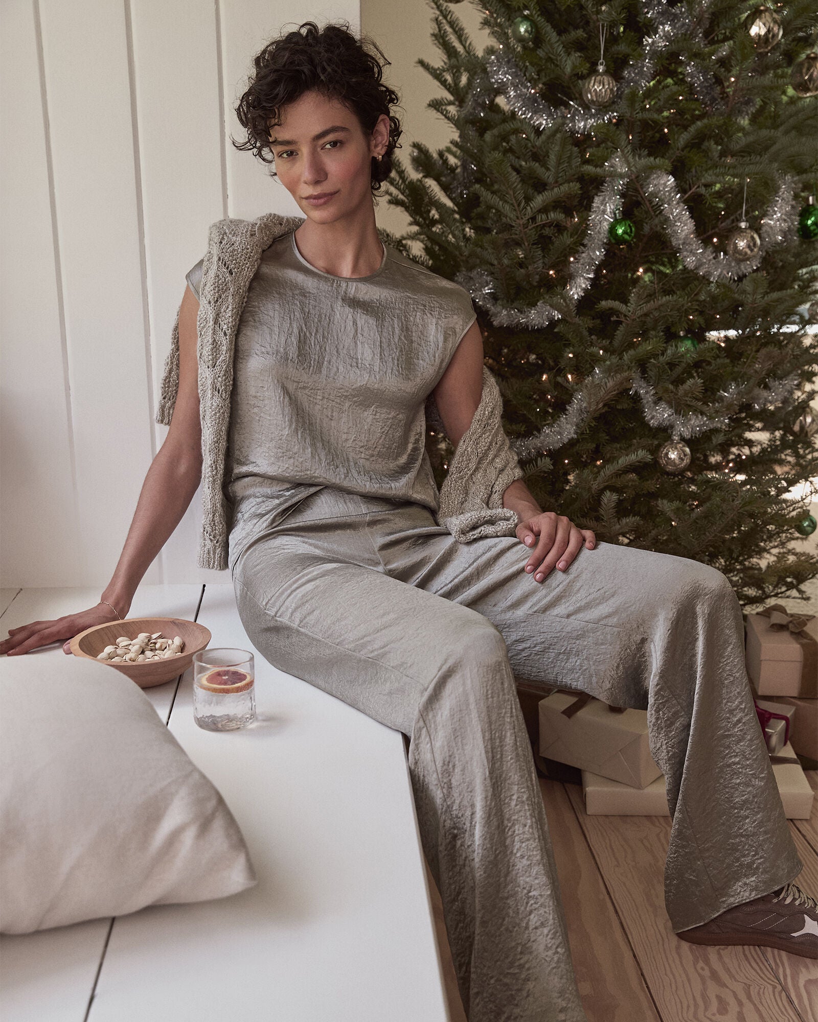 NIGHTENGALE LUXE CRINKLE SHINE PANTS | Talbots sale