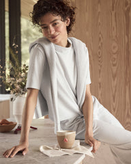 GLACIER FROST|LIGHT GREY HEATHER COZY KNIT MOCKNECK TOP | Talbots outlet