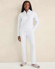 CAFE LATTE HEATHER|GLACIER FROST COMFORT FLEECE QUARTER-ZIP PULLOVER | Talbots outlet