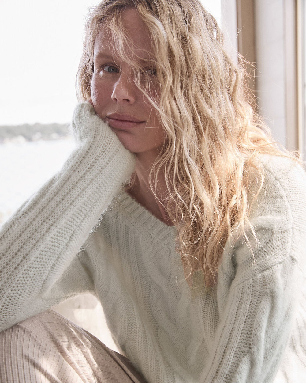 SALTY GREEN LOFTY KNIT V-NECK SWEATER | Talbots near me