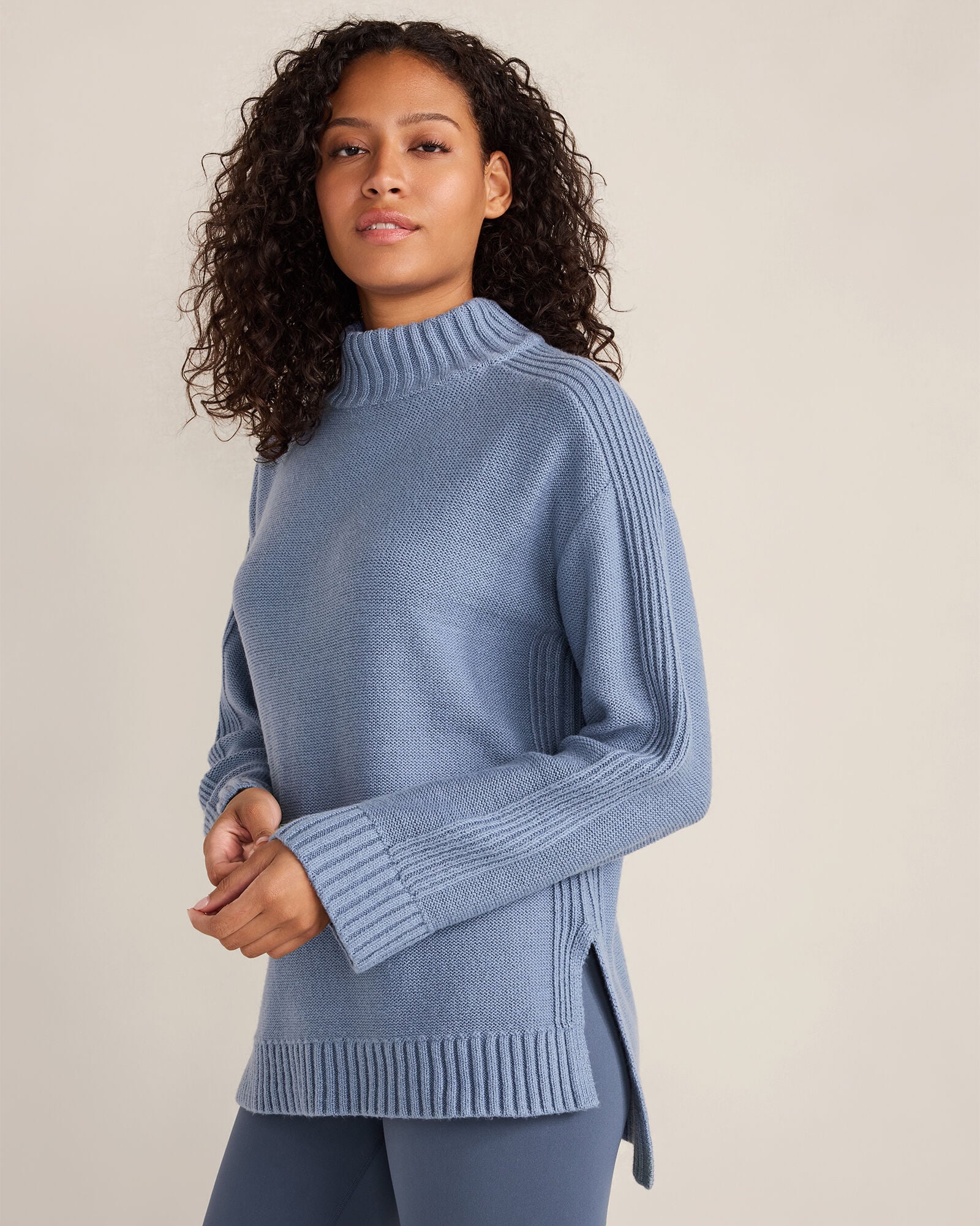 LAKE|LIGHT ASH|SLATE BROWN COTTON BLEND MOCKNECK SWEATER | Talbots sale