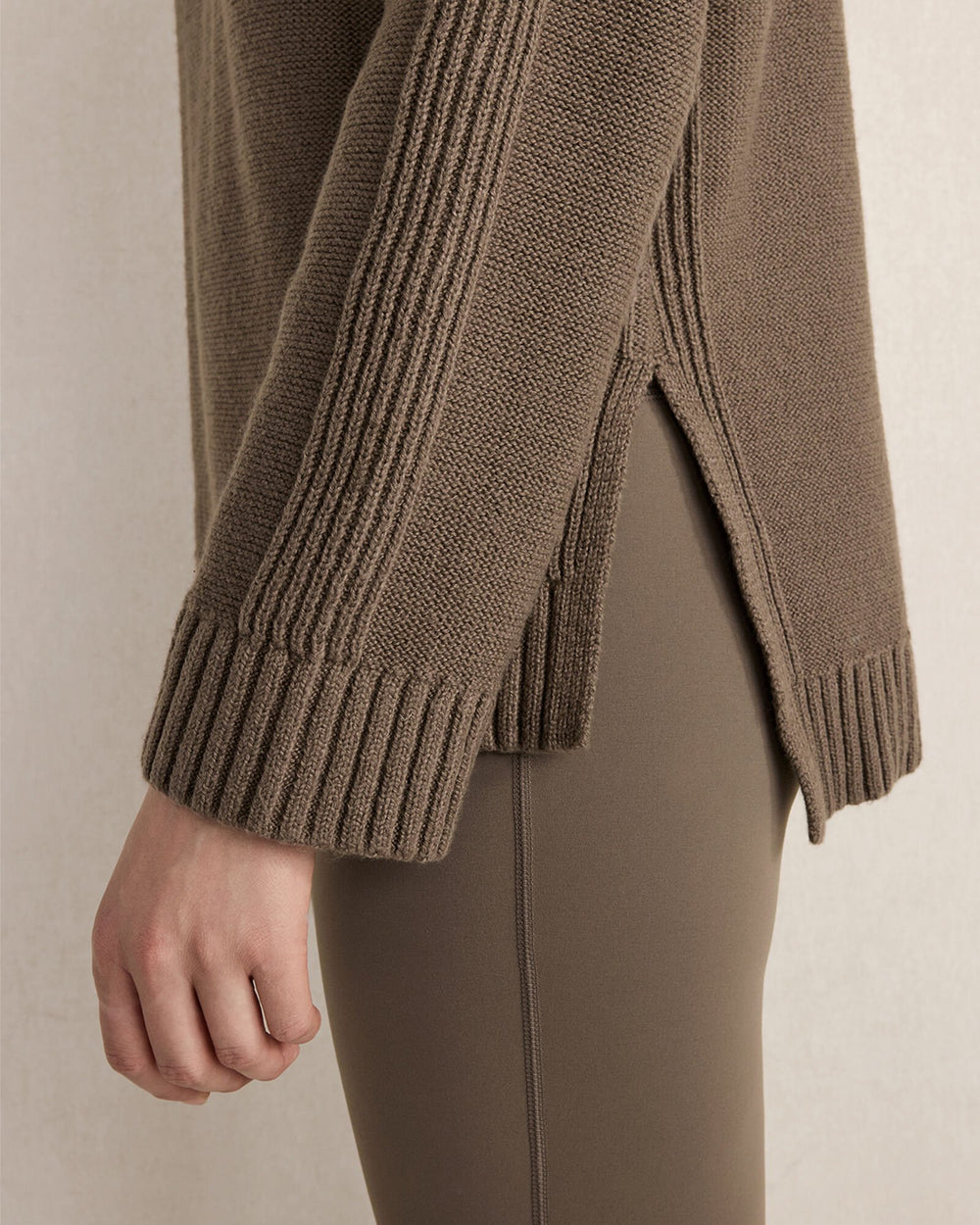 LAKE|LIGHT ASH|SLATE BROWN COTTON BLEND MOCKNECK SWEATER | Talbots US