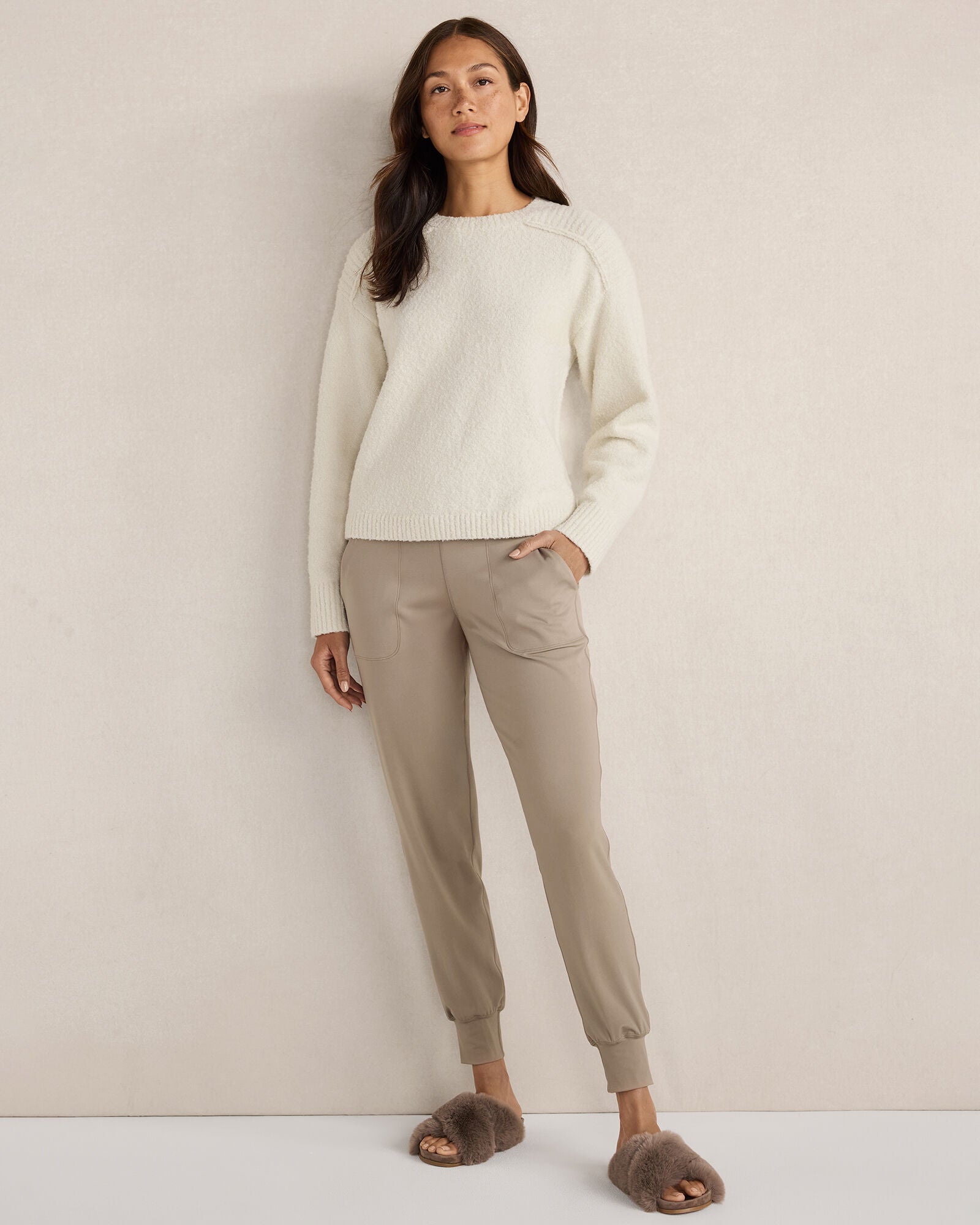 FULL MOON|GLACIER FROST BOUCLE CREWNECK SWEATER | Talbots sale