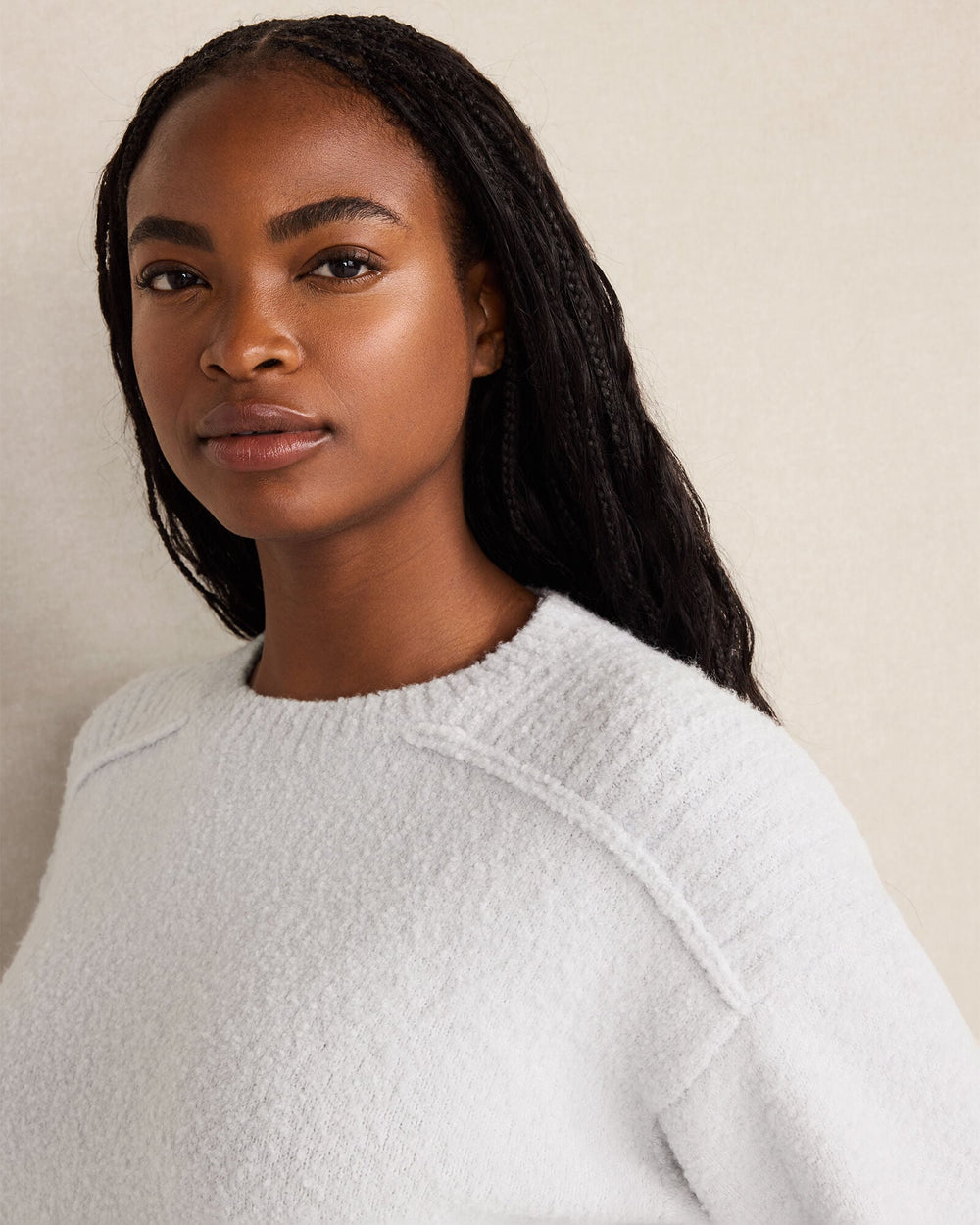 FULL MOON|GLACIER FROST BOUCLE CREWNECK SWEATER | Talbots near me