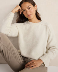 FULL MOON|GLACIER FROST BOUCLE CREWNECK SWEATER | Talbots sale