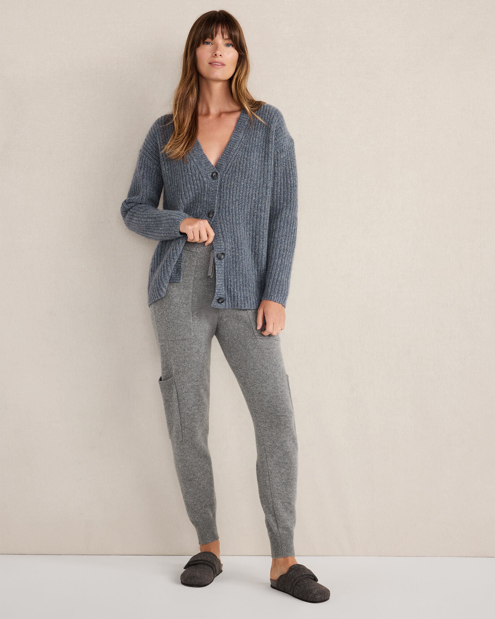 STORM|SOFT LILAC MARLED CASHMERE CARDIGAN | Talbots on sale