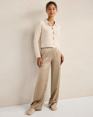 IVORY|NIGHTFALL|OYSTER SHELL HTHR WOOL BLEND SWEATER JACKET | Talbots discount