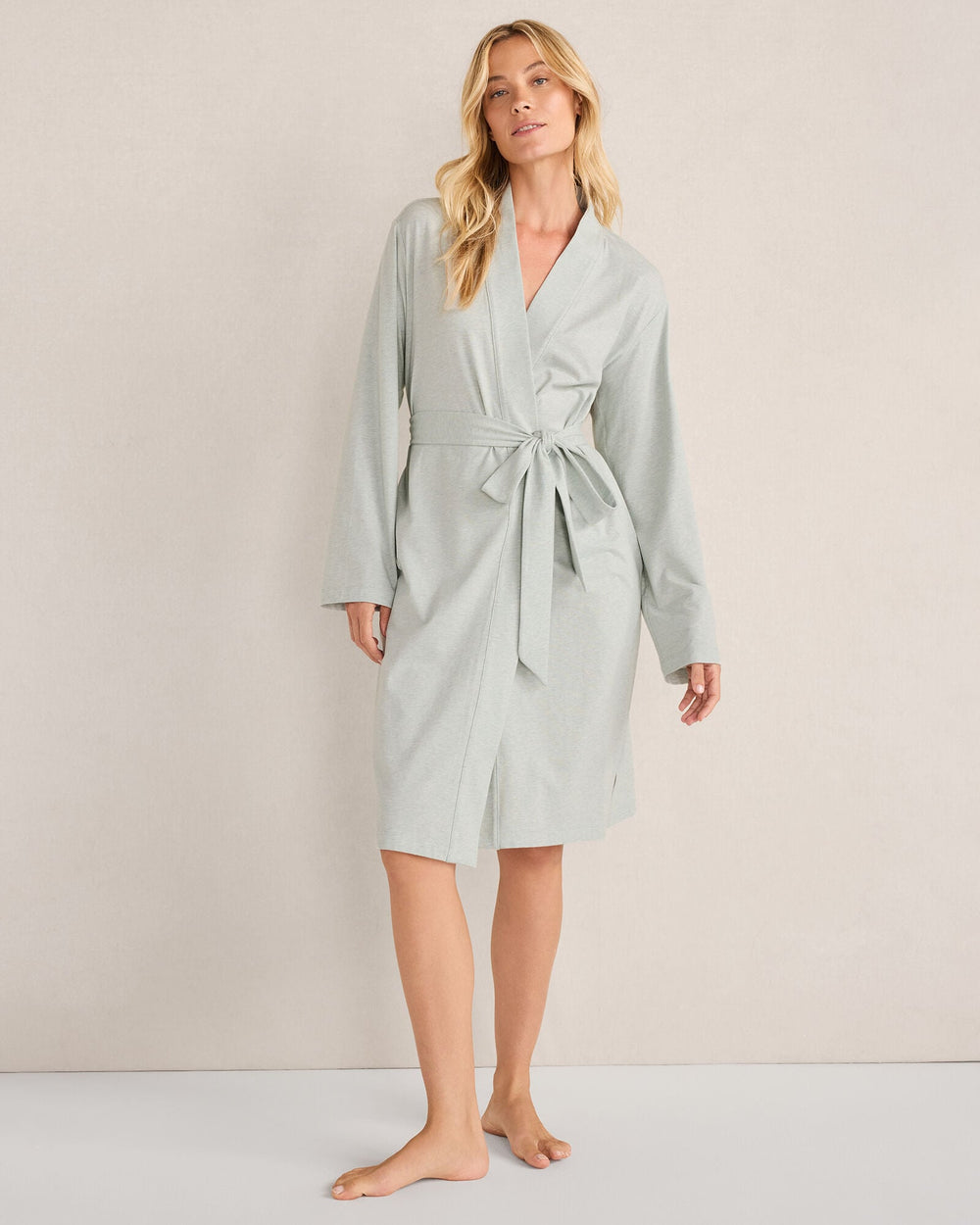 GLACIER FROST|NIGHTFALL|PEWTER HEATHER BROS|SALTY GREEN HTHR ORGANIC COTTON JERSEY ROBE | Talbots sale