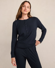 FAWN HEATHER|NIGHTENGALE|NIGHTFALL DRAPEY RIB KNIT HENLEY | Talbots outlet