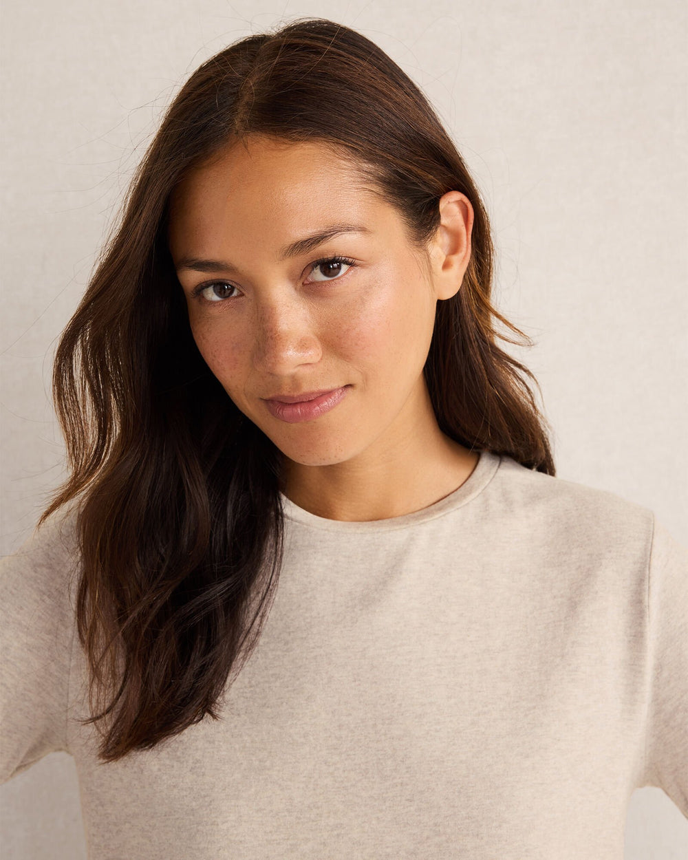 FROST HTHR|GLACIER FROST|OYSTER SHELL HTHR COTTON MODAL BRUSHED JERSEY CREWNECK | Talbots online