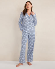 GLACIER FROST SEASHELL ORGANIC COTTON JERSEY SEASHELL SLEEP SET | Talbots for sale