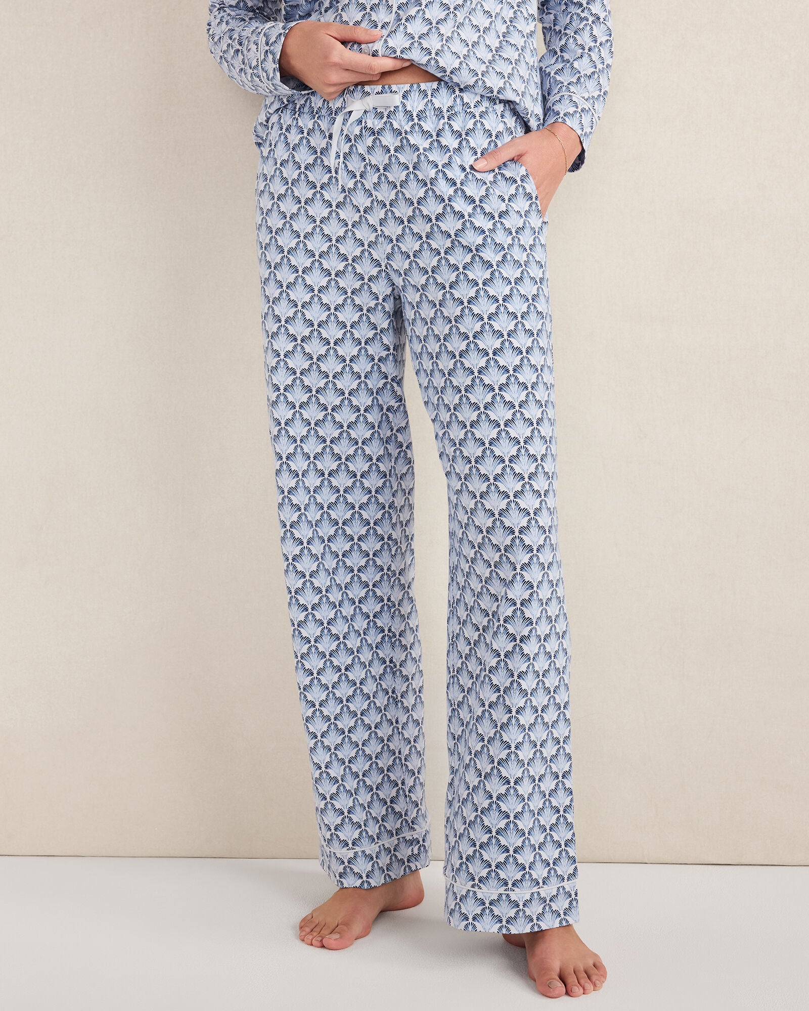 GLACIER FROST SEASHELL ORGANIC COTTON JERSEY SEASHELL SLEEP SET | Talbots for sale