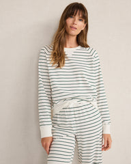 IVORY/HUNTER STRIPE ORGANIC COTTON JERSEY STRIPE BASEBALL TEE | Talbots on sale