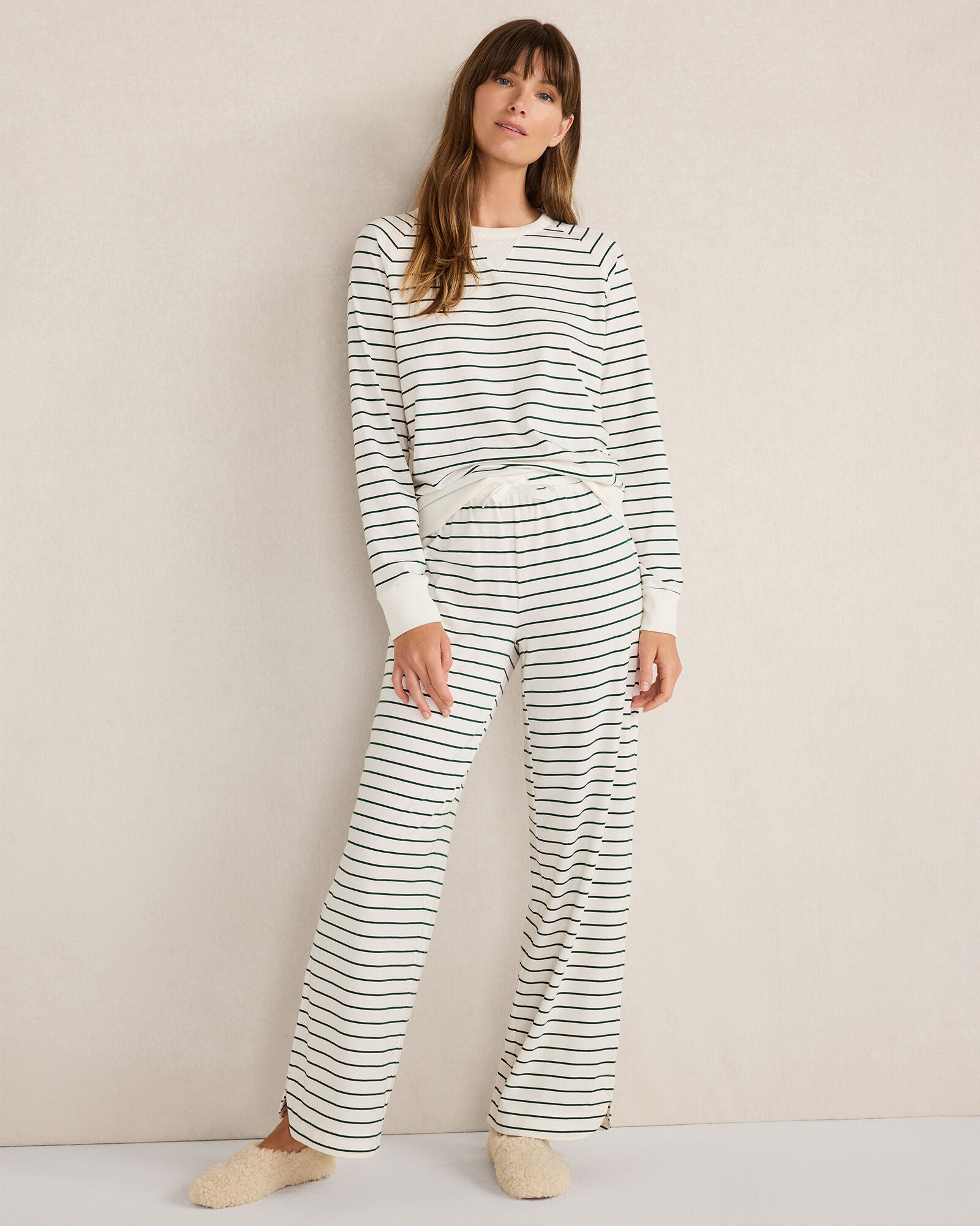 IVORY/HUNTER STRIPE ORGANIC COTTON JERSEY STRIPE BASEBALL TEE | Talbots on sale
