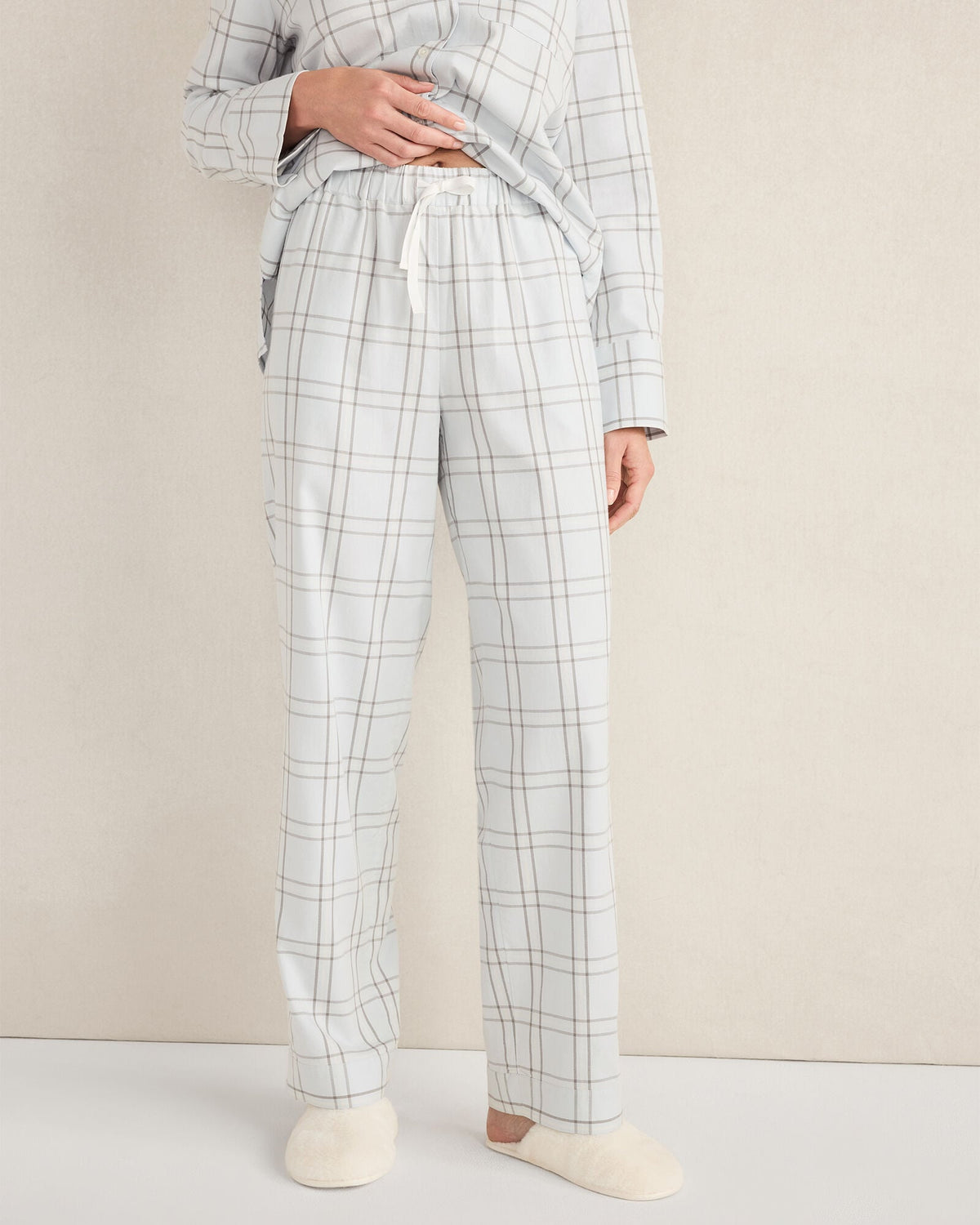 GLACIER FROST WINDOWPANE LIGHTWEIGHT FLANNEL WINDOWPANE PAJAMA PANTS | Talbots sale