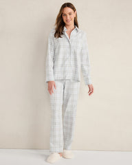 GLACIER FROST WINDOWPANE LIGHTWEIGHT FLANNEL WINDOWPANE PAJAMA PANTS | Talbots sale