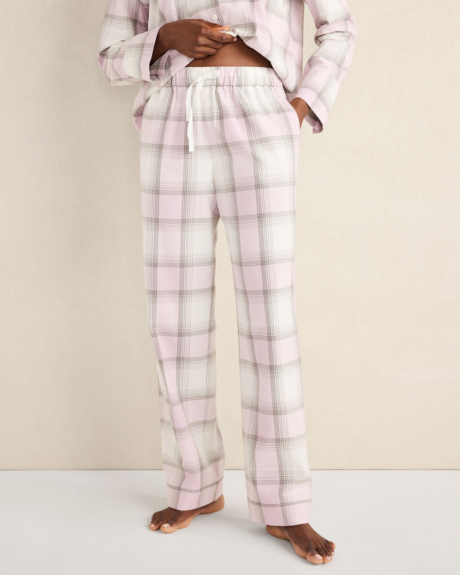 LILAC FROST FIREPLACE PLD LIGHTWEIGHT FLANNEL FROSTED PLAID PAJAMA PANTS | Talbots outlet