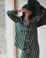 HUNTER MULTI PINSTRIPE WASHABLE SILK PINSTRIPE PAJAMA TOP | Talbots for sale