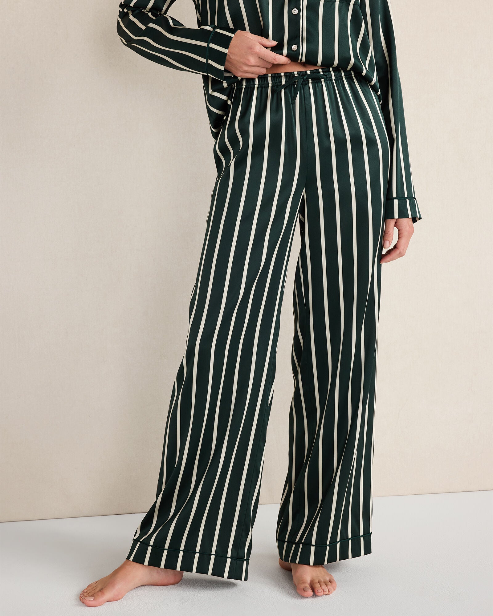 HUNTER MULTI PINSTRIPE WASHABLE SILK PINSTRIPE PAJAMA PANTS | Talbots US