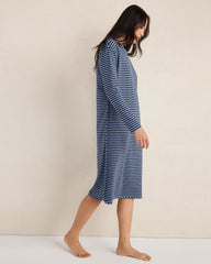 NIGHTFALL/LAKE STRIPE ORGANIC COTTON JERSEY BOLD STRIPE SLEEP DRESS | Talbots online
