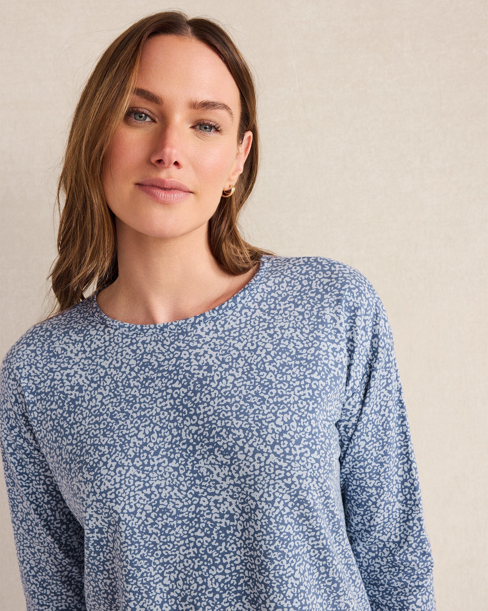 NORTH SEA MULTI ORGANIC COTTON JERSEY ANIMAL PRINT PAJAMA TOP | Talbots near me