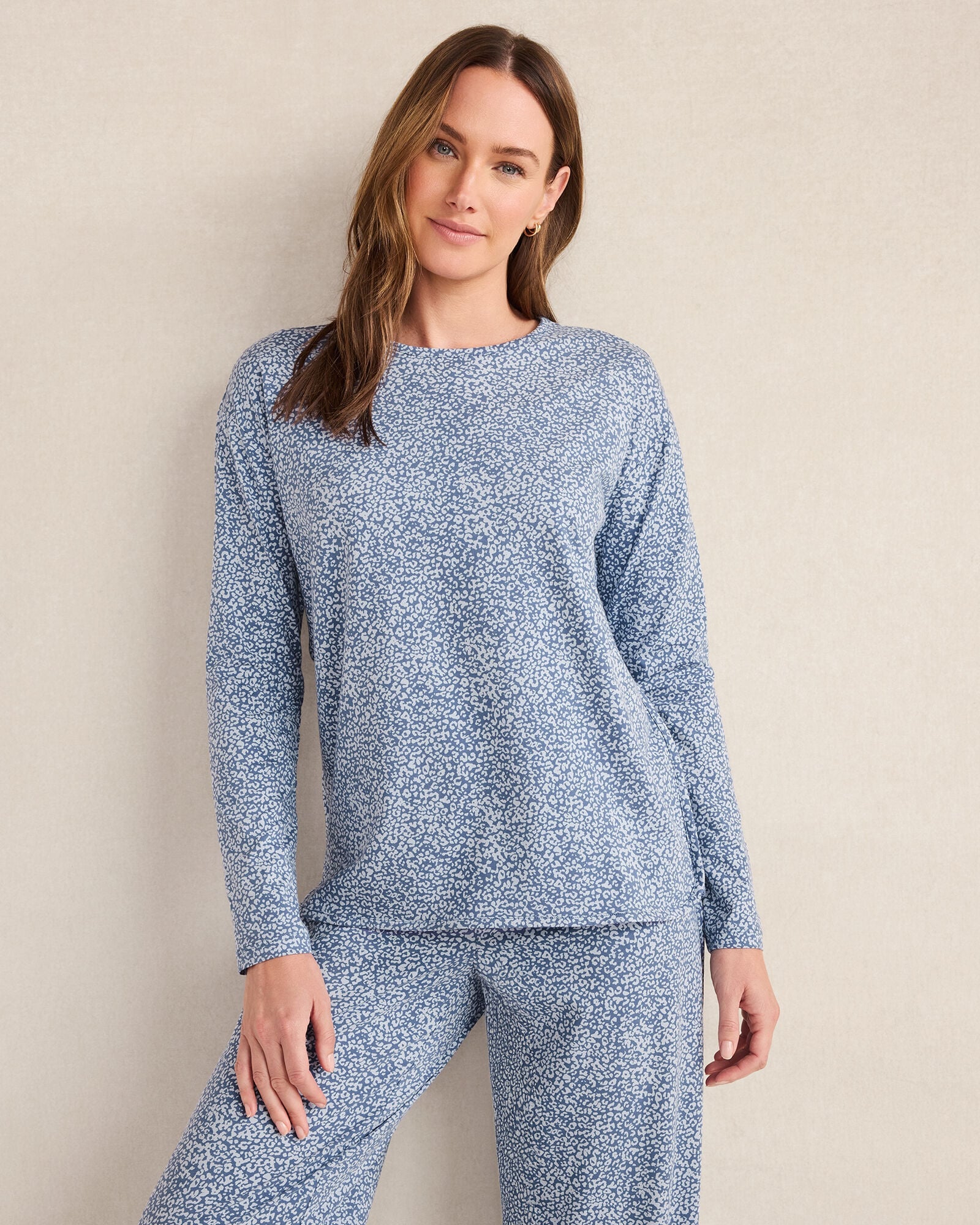 NORTH SEA MULTI ORGANIC COTTON JERSEY ANIMAL PRINT PAJAMA TOP | Talbots near me