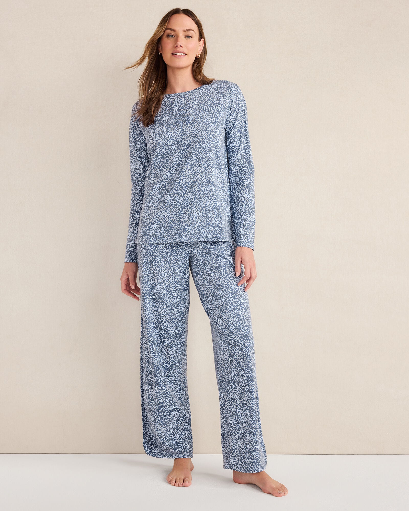 NORTH SEA MULTI ORGANIC COTTON JERSEY ANIMAL PRINT PAJAMA PANTS | Talbots online