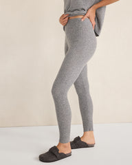 CUMULUS GREY CASHMERE RIB KNIT LEGGINGS | Talbots discount