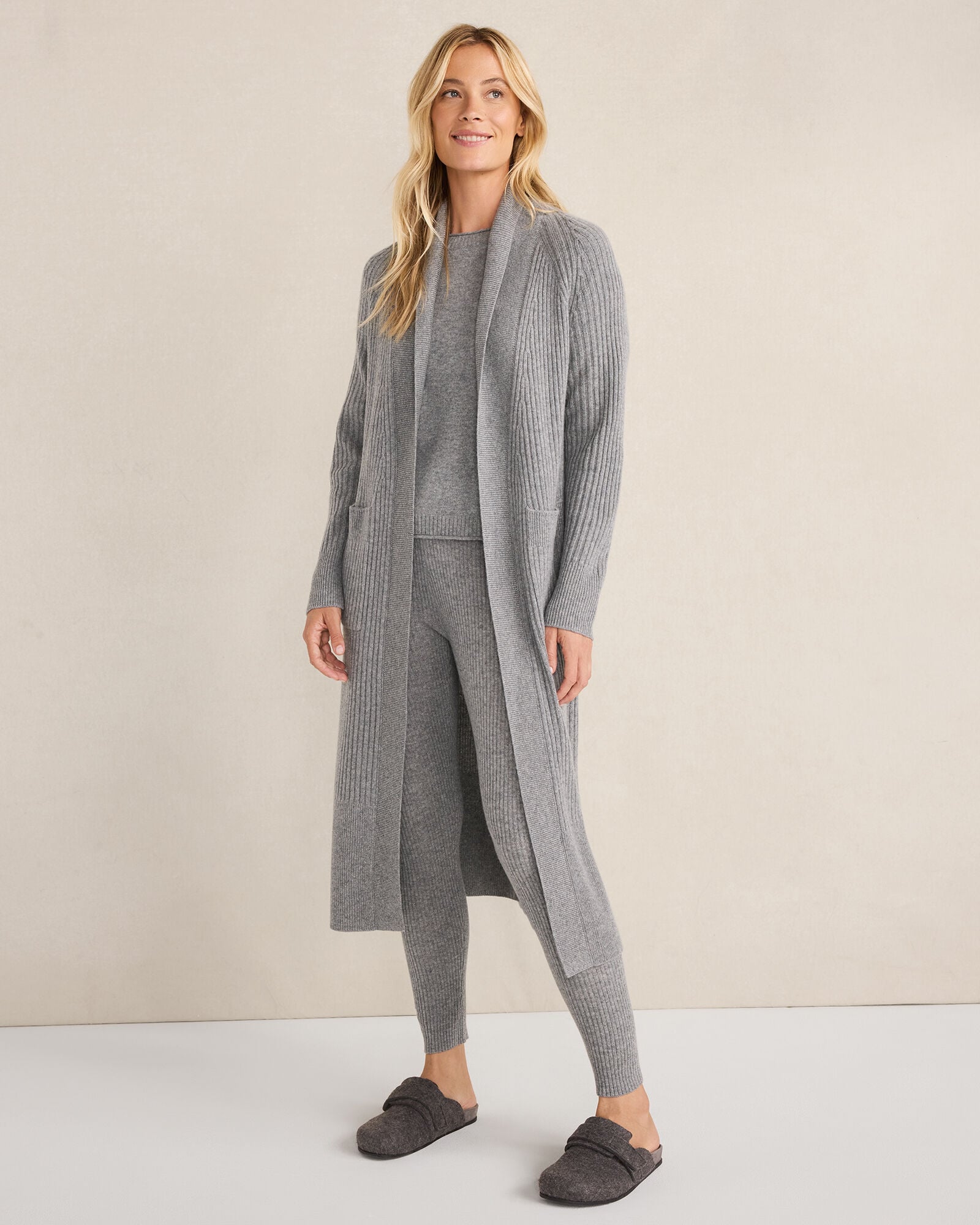CUMULUS GREY CASHMERE RIB KNIT LEGGINGS | Talbots for sale