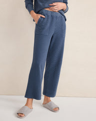 GARMENT DYE NIGHTFALL|GARMENT DYE NORTH SEA|SEEDED UNDYED|GARMENT DYE BRIGHT MAUVE ORGANIC COTTON WAFFLE STRAIGHT LEG PANTS | Talbots outlet