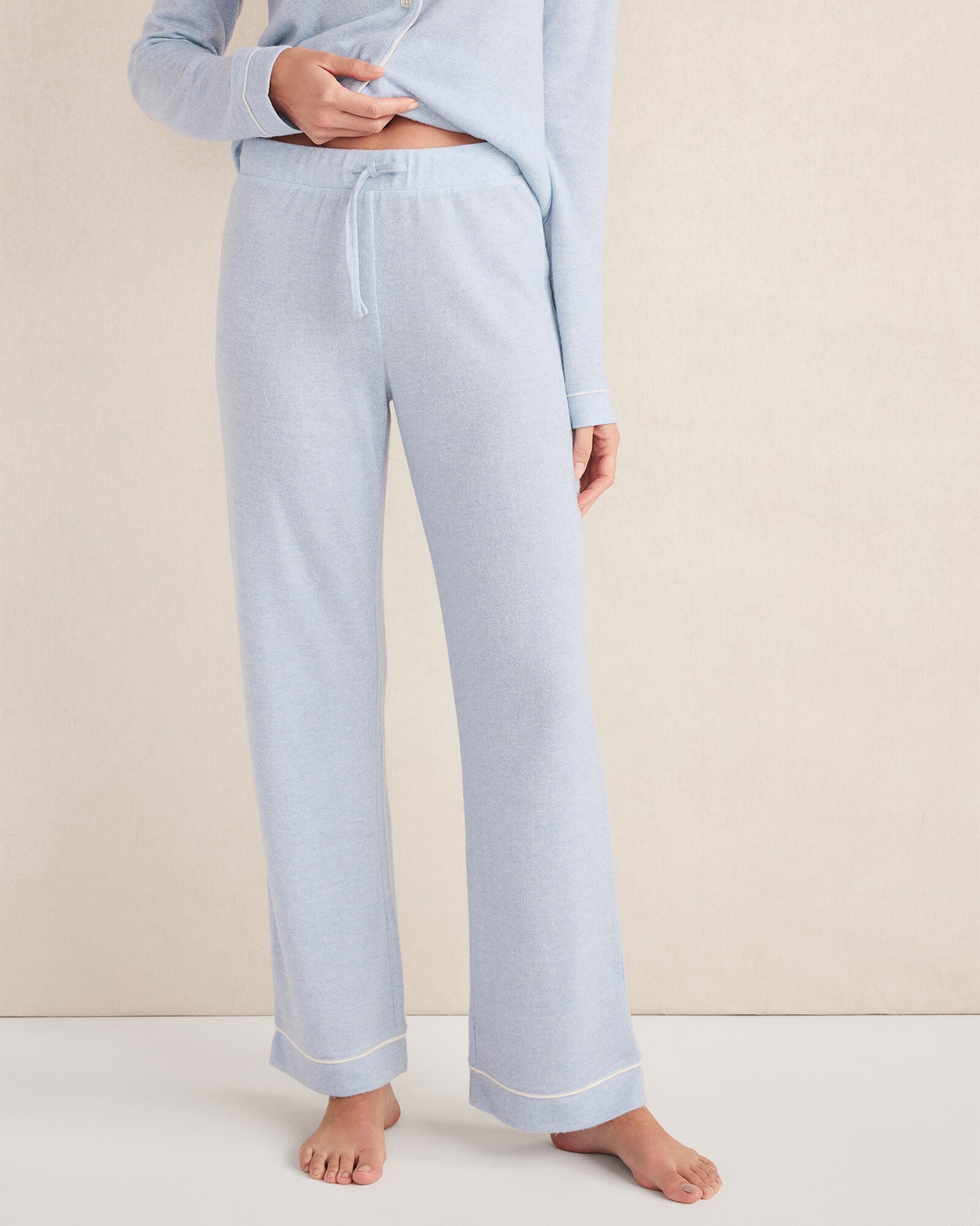 FROST HTHR|WAVE MARLED KNIT PAJAMA PANTS | Talbots discount