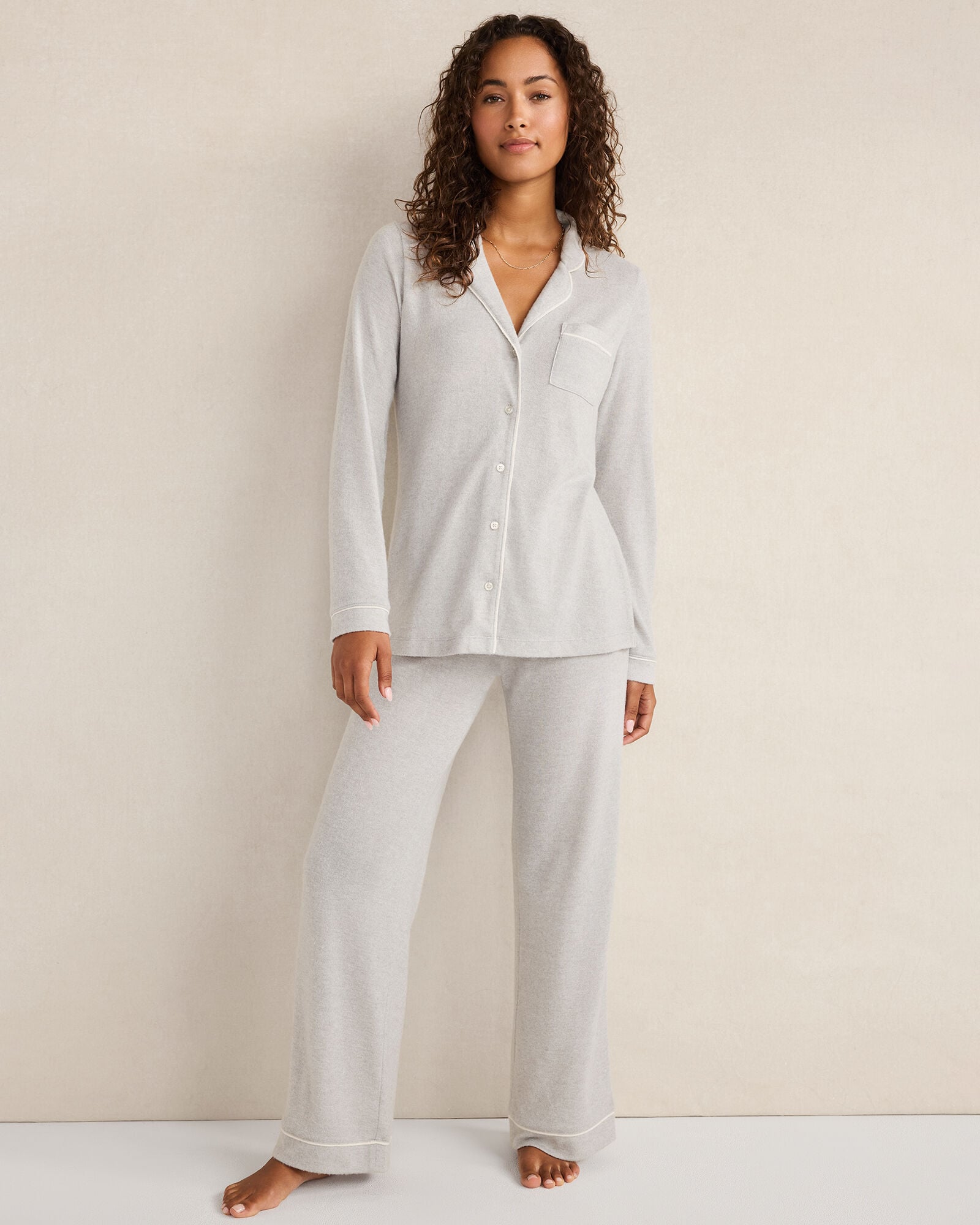 FROST HTHR|WAVE MARLED KNIT PAJAMA PANTS | Talbots discount