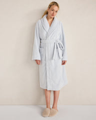 GLACIER FROST|IVORY|SALTY GREEN PLUSH ROBE | Talbots discount