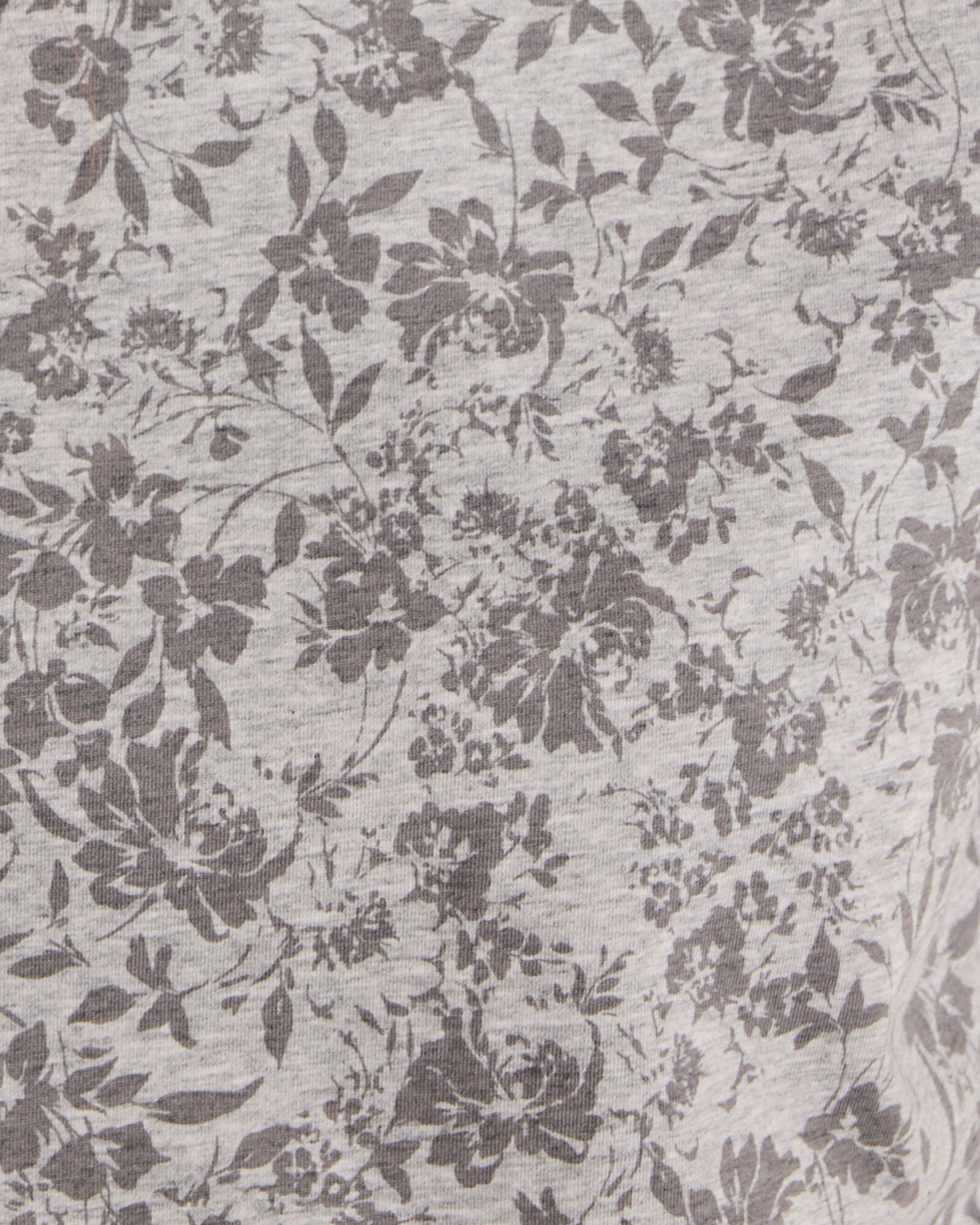PEWTER HTHR FLORAL ORGANIC COTTON JERSEY MUTED FLORAL BATEAU NECK TEE | Talbots US